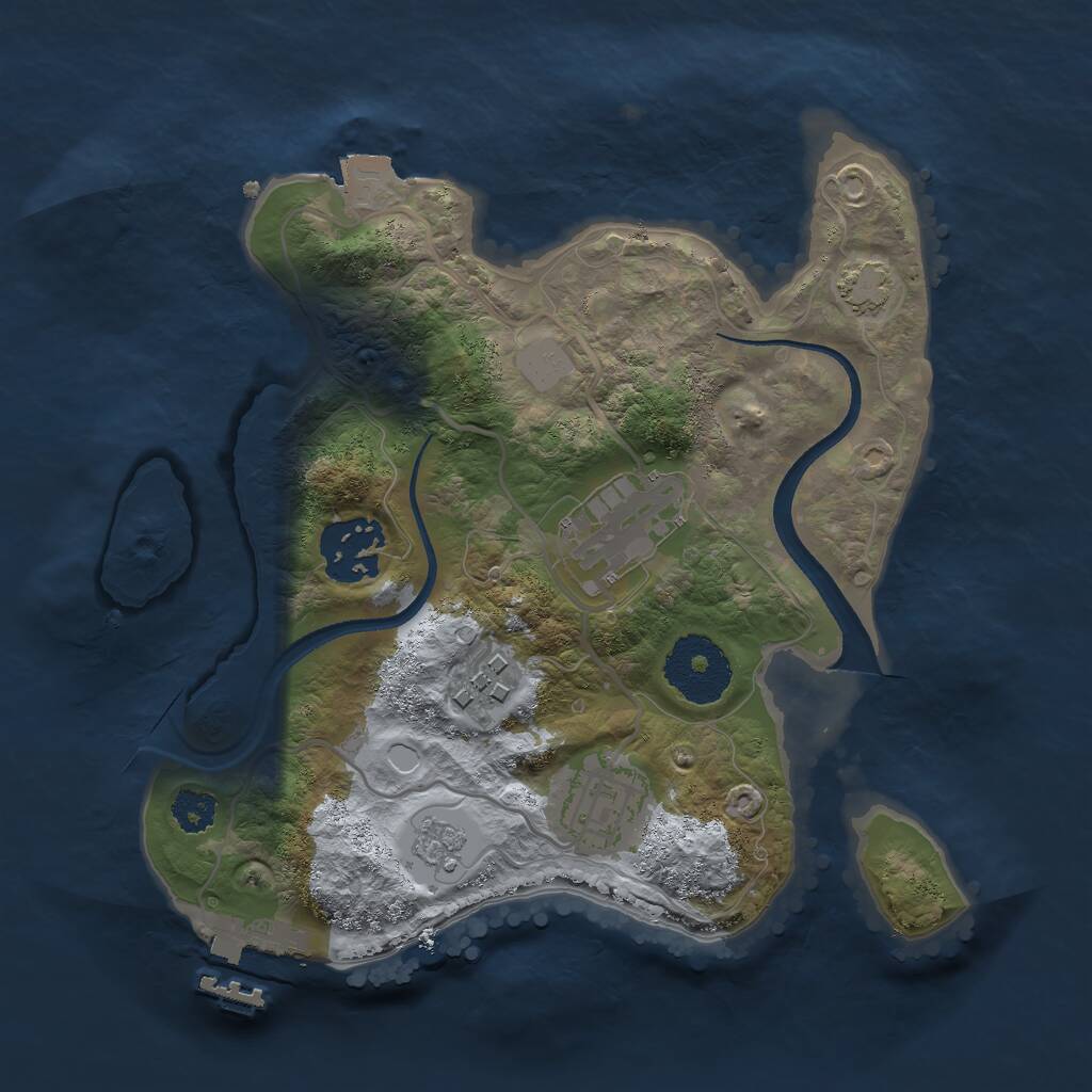 Rust Map: Procedural Map, Size: 2500, Seed: 1091792955, 8 Monuments