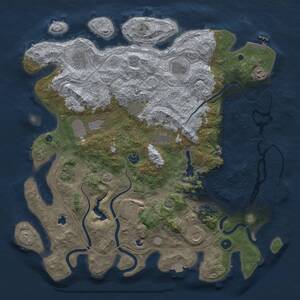 Thumbnail Rust Map: Procedural Map, Size: 4500, Seed: 54960200, 17 Monuments