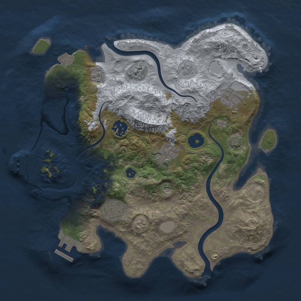 Rust Map: Procedural Map, Size: 3025, Seed: 654314648, 11 Monuments