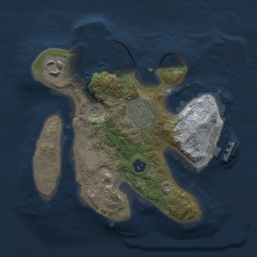 Rust Map: Procedural Map, Size: 2000, Seed: 1969300733, 6 Monuments