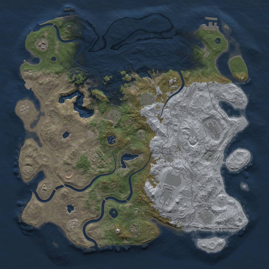 Rust Map: Procedural Map, Size: 4500, Seed: 2345731, 16 Monuments
