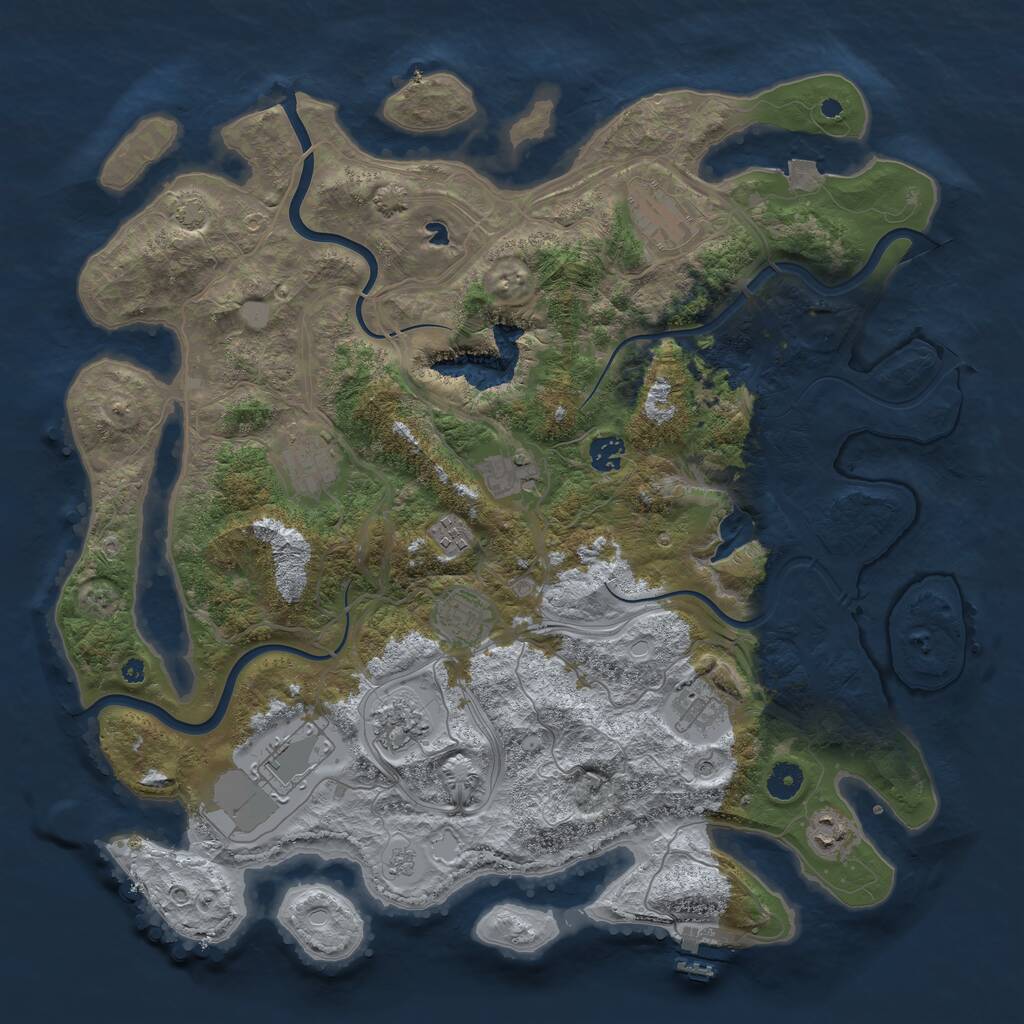 Rust Map: Procedural Map, Size: 4250, Seed: 2082906137, 15 Monuments
