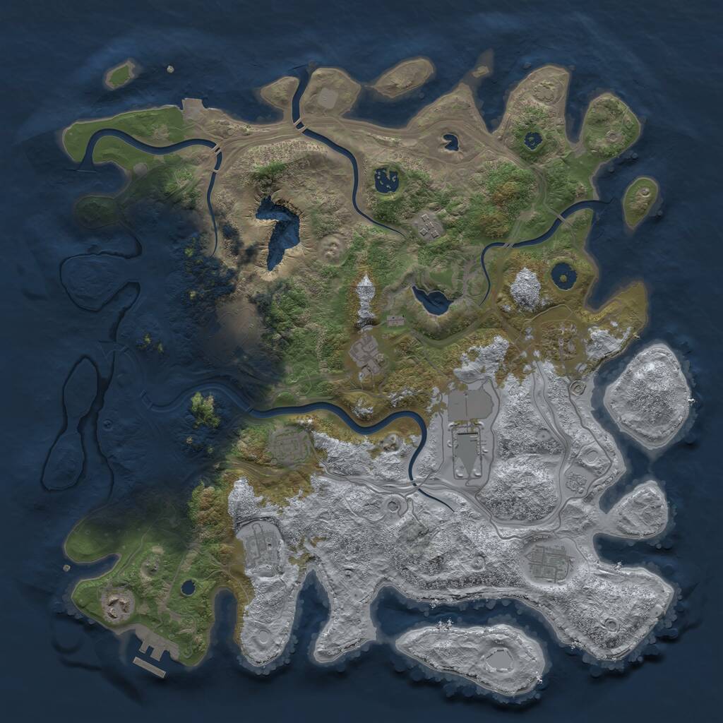 Rust Map: Procedural Map, Size: 4250, Seed: 1379943233, 15 Monuments