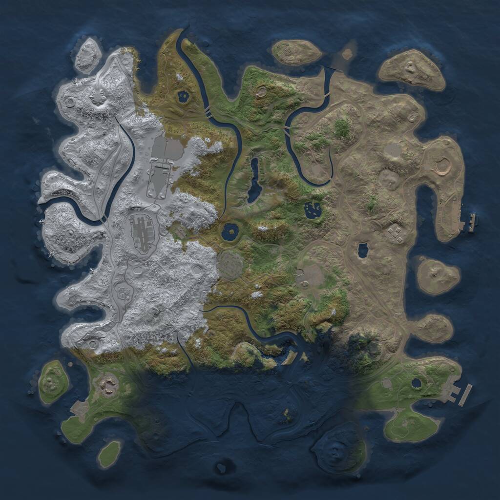 Rust Map: Procedural Map, Size: 4250, Seed: 505719379, 14 Monuments