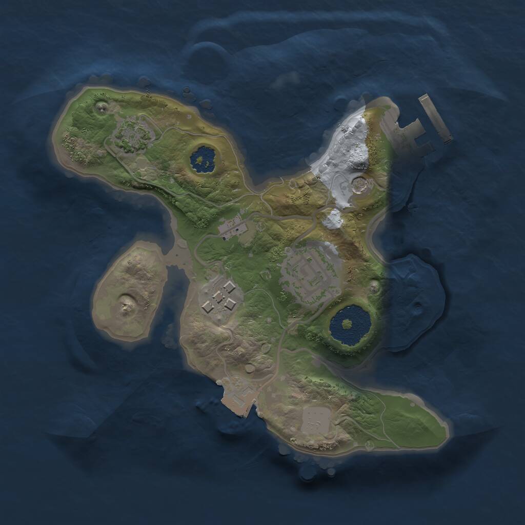 Rust Map: Procedural Map, Size: 2000, Seed: 81295, 6 Monuments