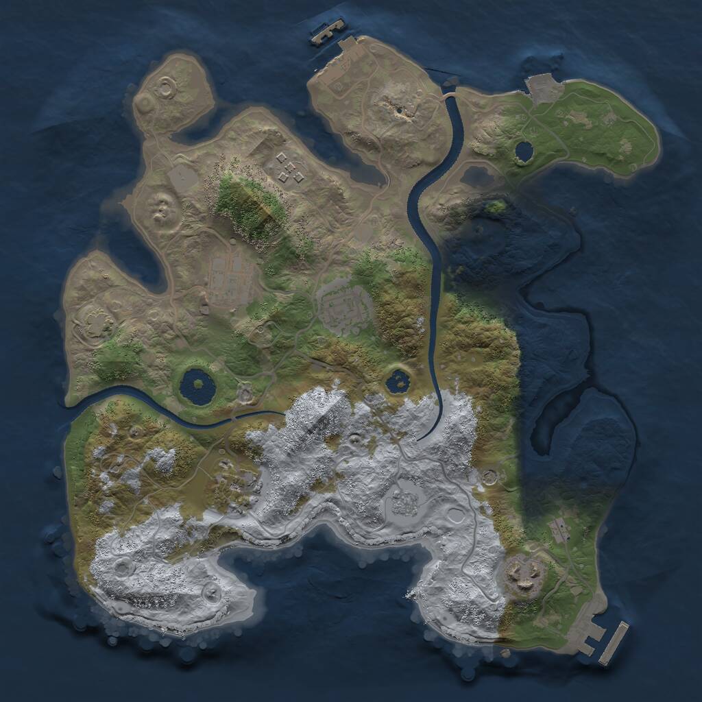 Rust Map: Procedural Map, Size: 3000, Seed: 126422, 11 Monuments