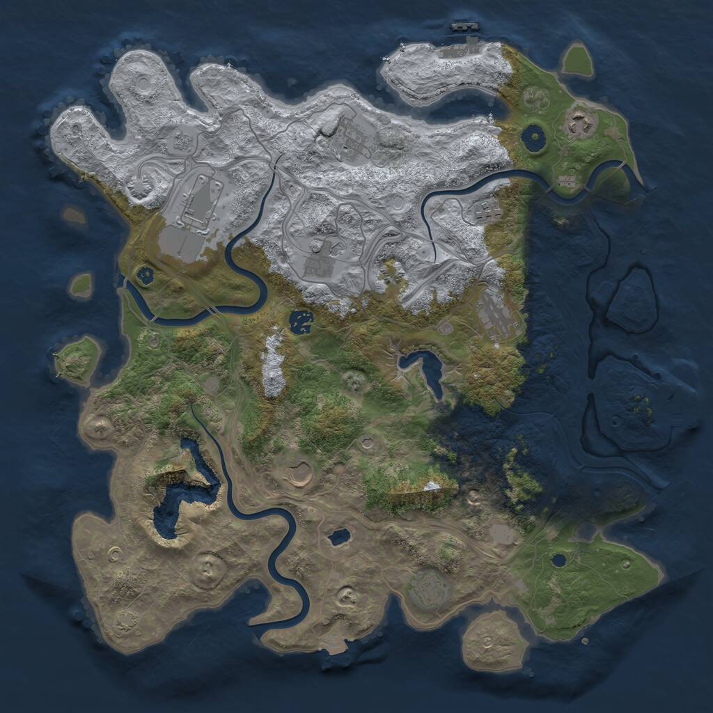 Rust Map: Procedural Map, Size: 4250, Seed: 1487168879, 15 Monuments