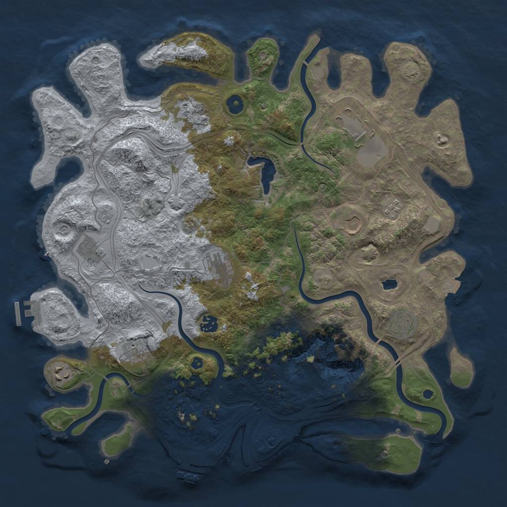 Rust Map: Procedural Map, Size: 4250, Seed: 758398978, 16 Monuments