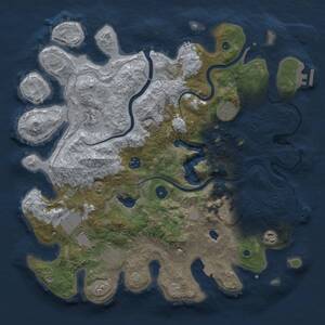 Thumbnail Rust Map: Procedural Map, Size: 4000, Seed: 249513523, 14 Monuments