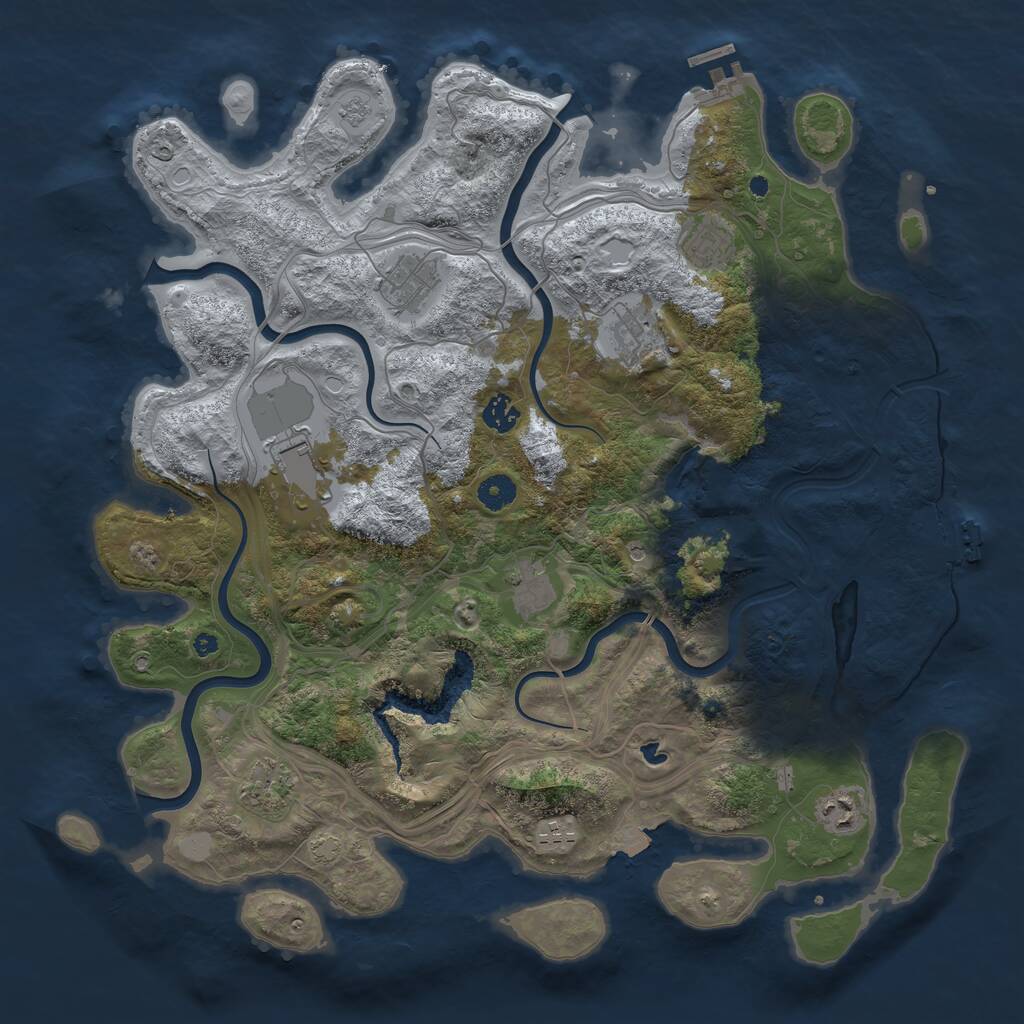 Rust Map: Procedural Map, Size: 4250, Seed: 296044530, 15 Monuments