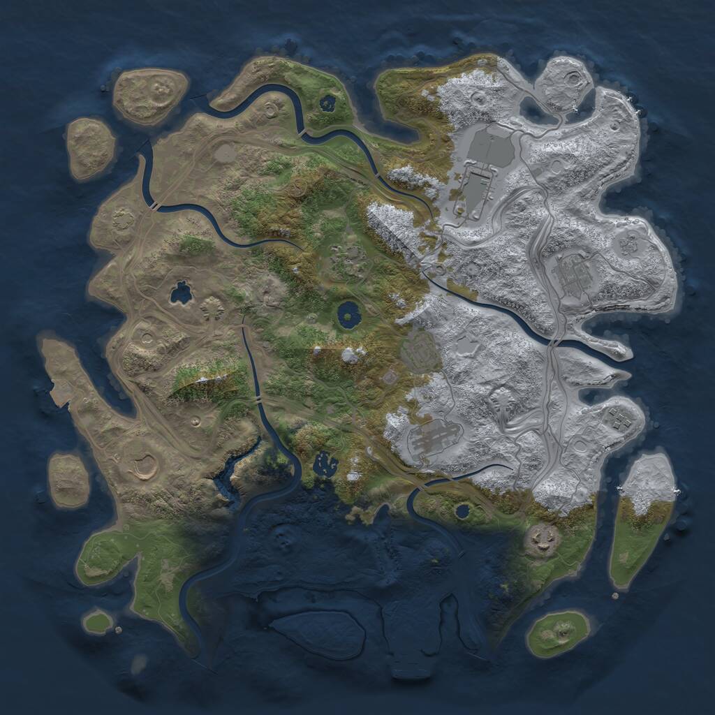 Rust Map: Procedural Map, Size: 4250, Seed: 111705629, 14 Monuments