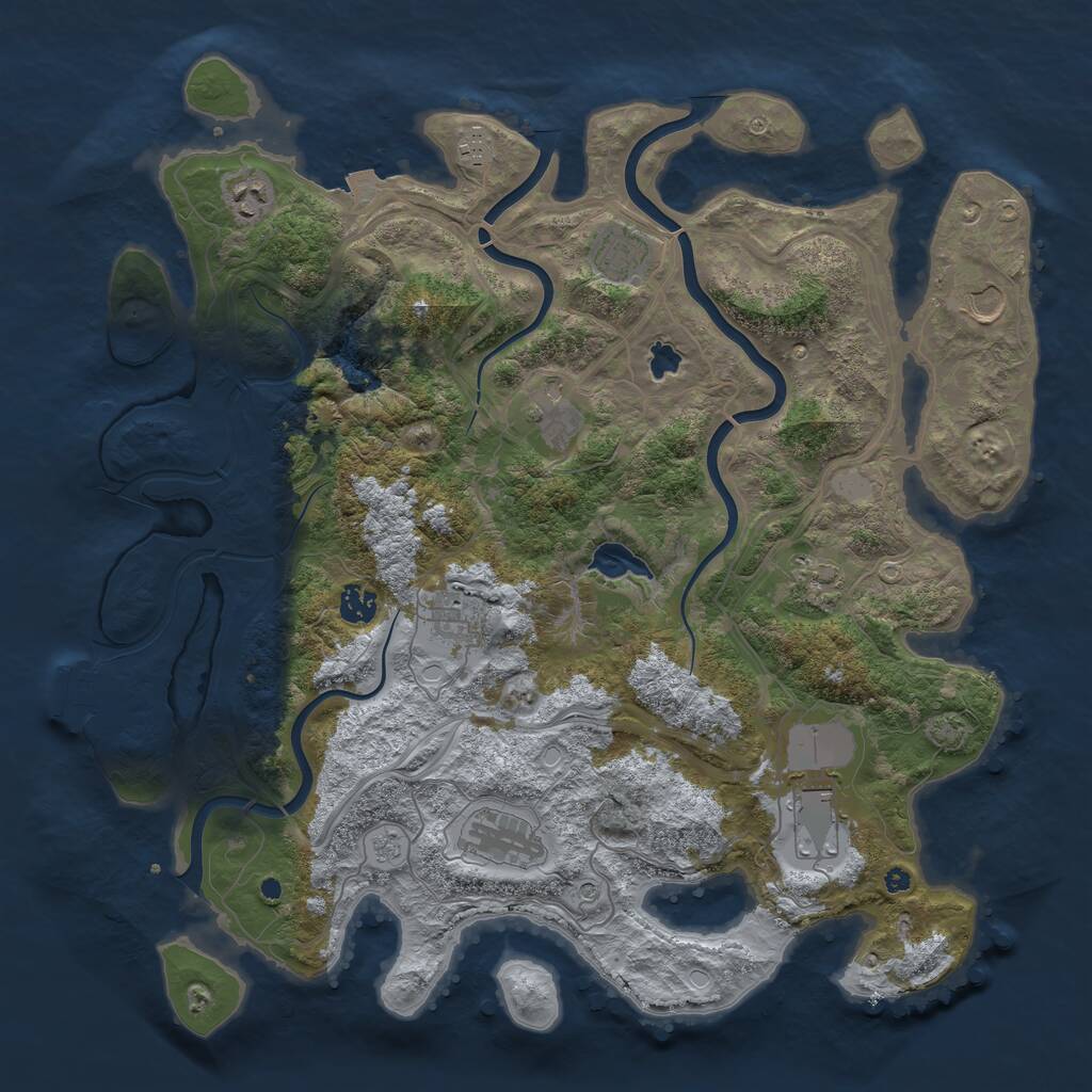 Rust Map: Procedural Map, Size: 4250, Seed: 564617900, 15 Monuments