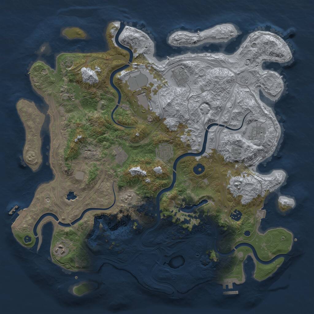 Rust Map: Procedural Map, Size: 4250, Seed: 313324106, 15 Monuments