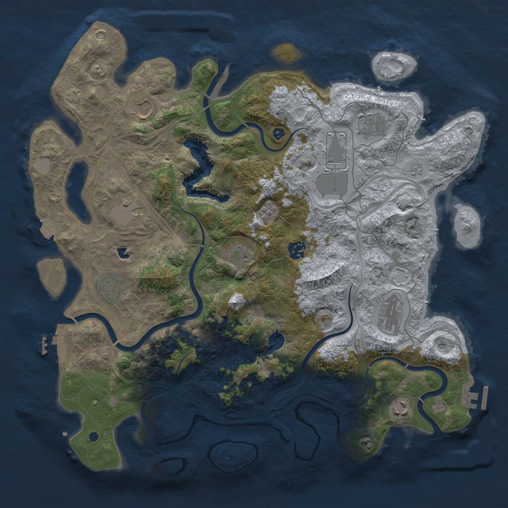 Rust Map: Procedural Map, Size: 4250, Seed: 327982082, 16 Monuments