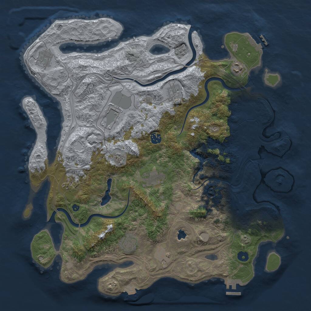 Rust Map: Procedural Map, Size: 4250, Seed: 814455033, 16 Monuments