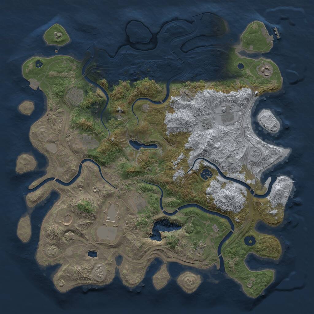 Rust Map: Procedural Map, Size: 4250, Seed: 1940759893, 15 Monuments