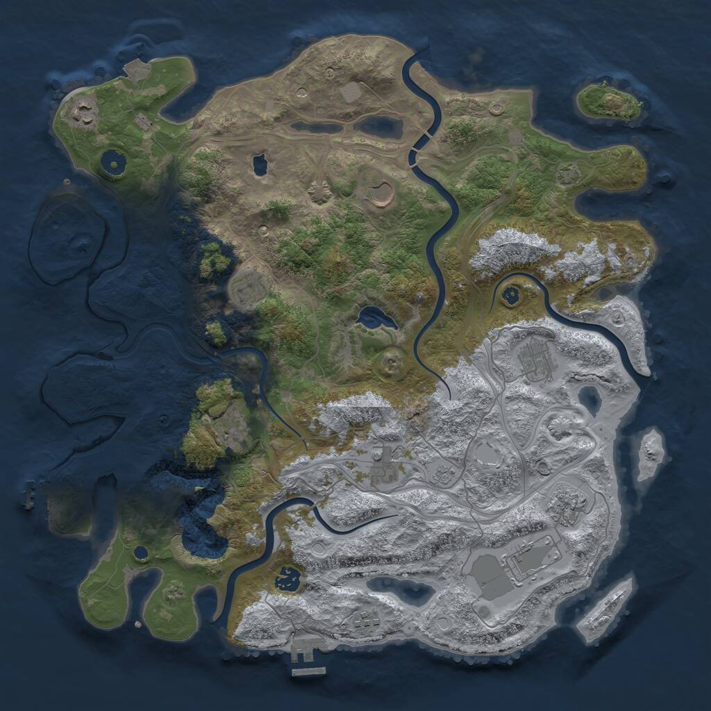 Rust Map: Procedural Map, Size: 4250, Seed: 234809704, 16 Monuments