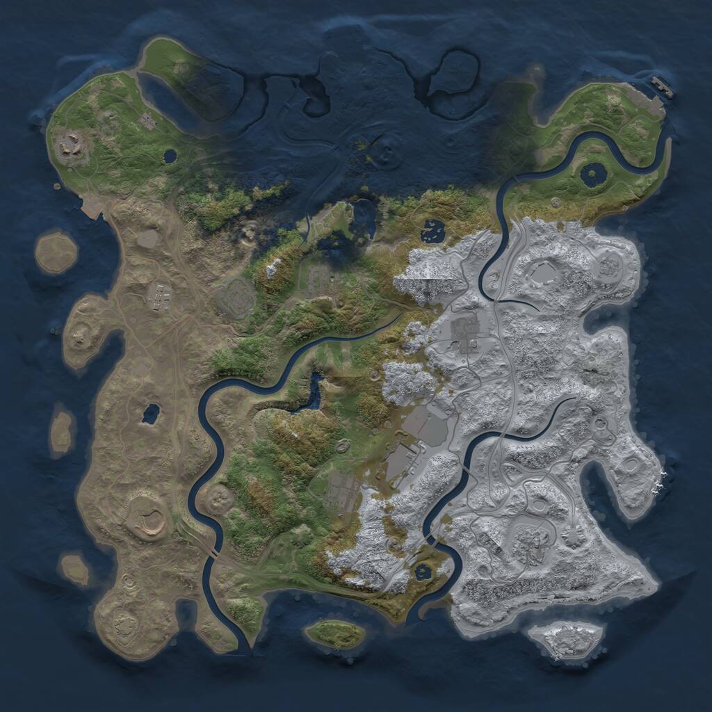Rust Map: Procedural Map, Size: 4250, Seed: 2016905138, 16 Monuments