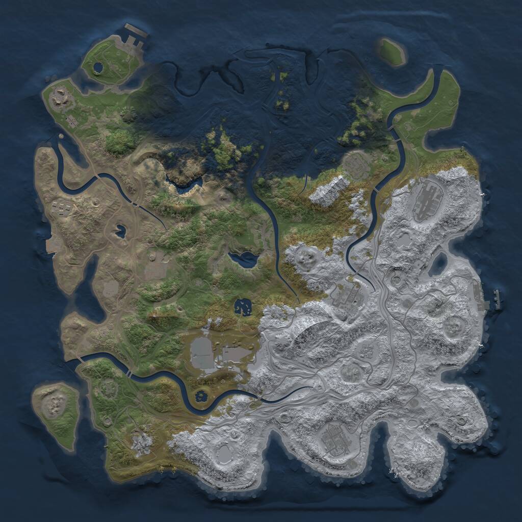 Rust Map: Procedural Map, Size: 4250, Seed: 787052584, 16 Monuments