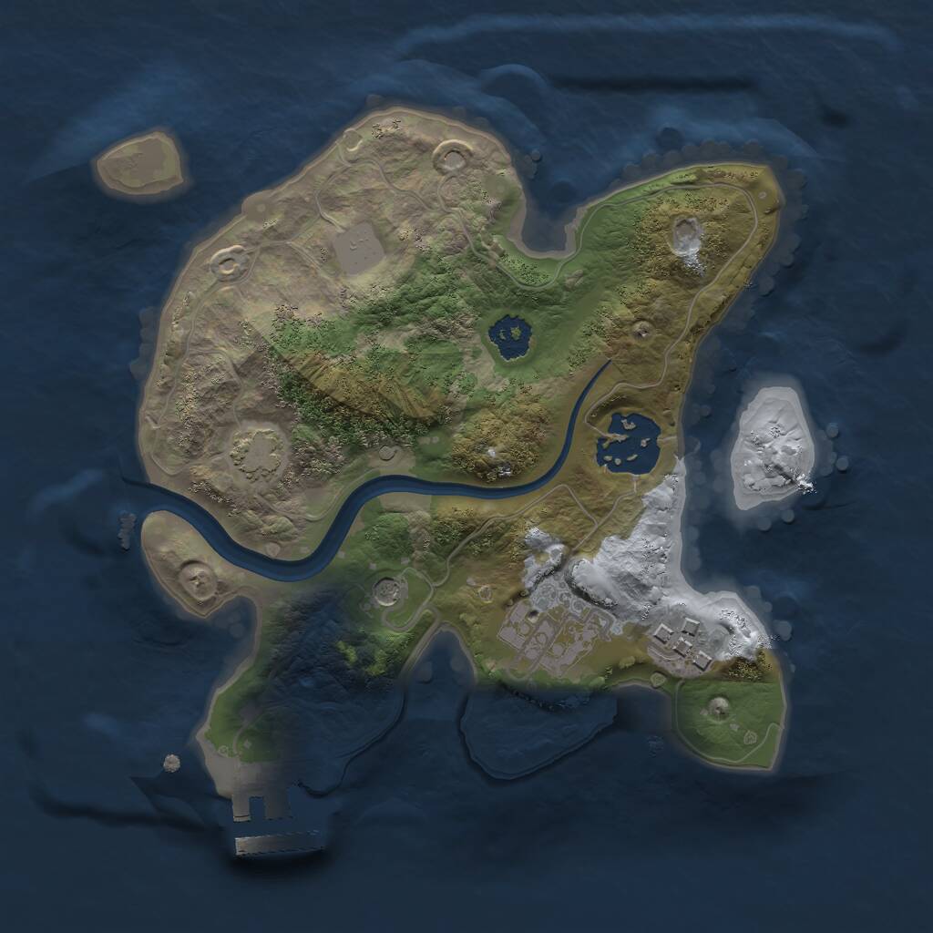 Rust Map: Procedural Map, Size: 2200, Seed: 1294634113, 7 Monuments