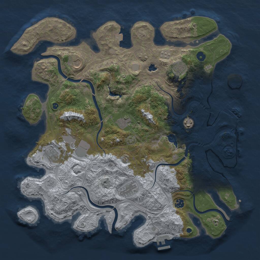 Rust Map: Procedural Map, Size: 4250, Seed: 535272029, 15 Monuments
