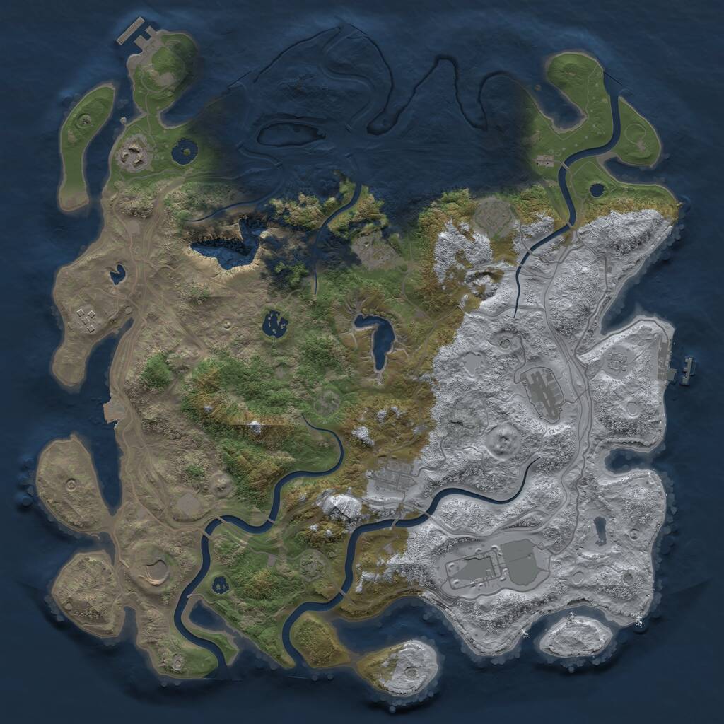 Rust Map: Procedural Map, Size: 4250, Seed: 90872459, 15 Monuments