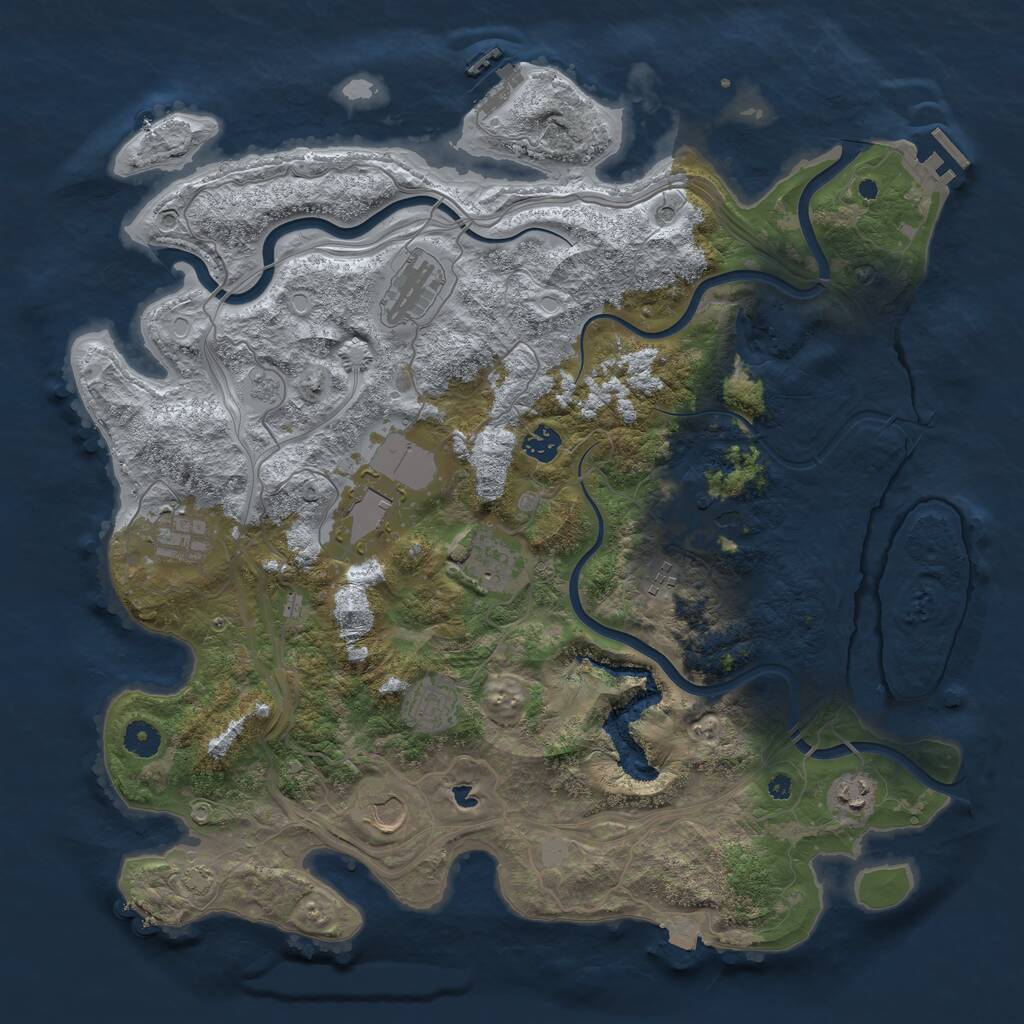 Rust Map: Procedural Map, Size: 4250, Seed: 824559177, 16 Monuments