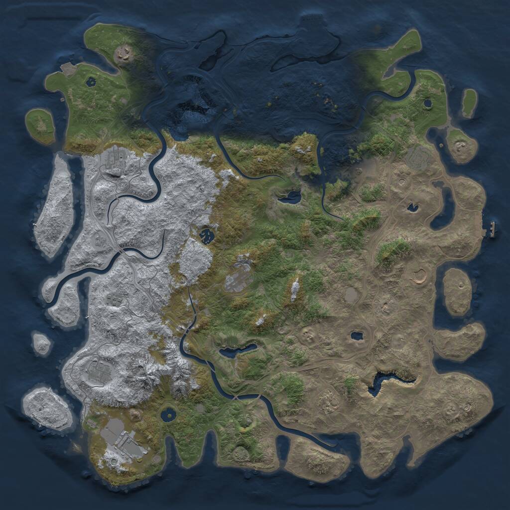 Rust Map: Procedural Map, Size: 5200, Seed: 12345, 17 Monuments