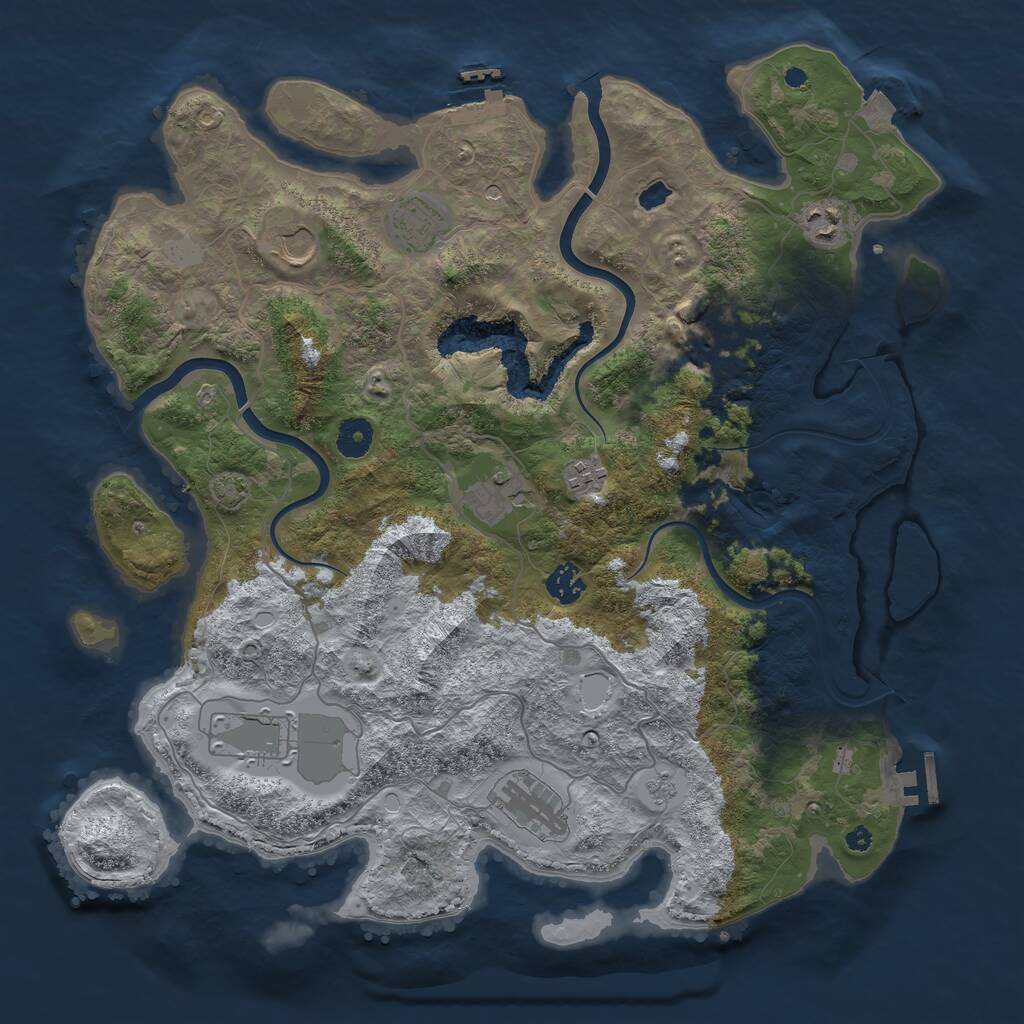 Rust Map: Procedural Map, Size: 4000, Seed: 229329695, 15 Monuments
