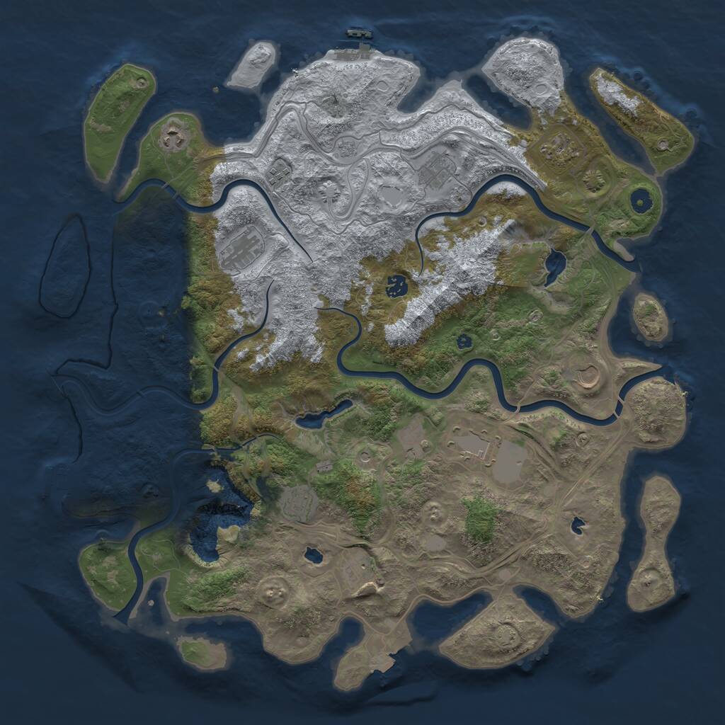 Rust Map: Procedural Map, Size: 4750, Seed: 2134123, 17 Monuments