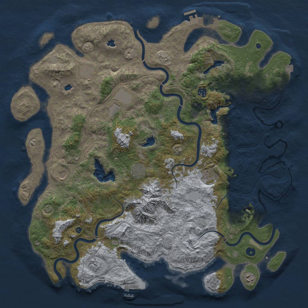 Rust Map: Procedural Map, Size: 5000, Seed: 832458214, 15 Monuments