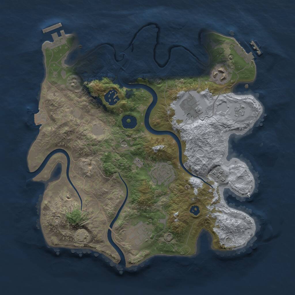 Rust Map: Procedural Map, Size: 3000, Seed: 1840710808, 12 Monuments
