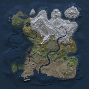 Thumbnail Rust Map: Procedural Map, Size: 3000, Seed: 10256, 11 Monuments