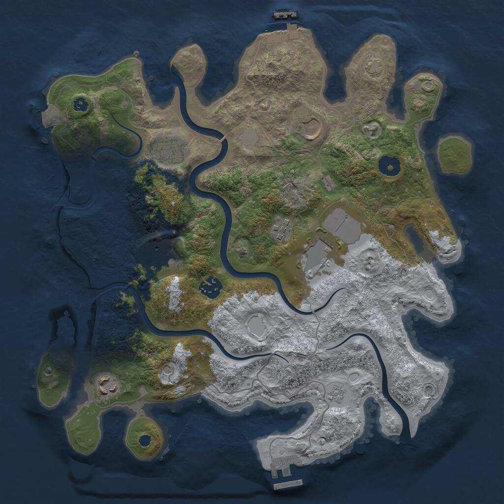 Rust Map: Procedural Map, Size: 3500, Seed: 1839365521, 13 Monuments