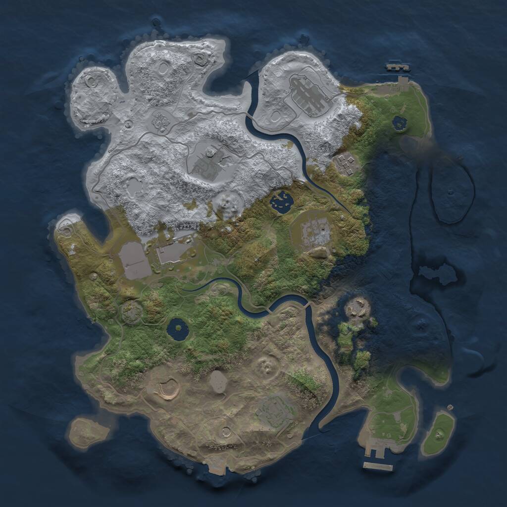 Rust Map: Procedural Map, Size: 3500, Seed: 67915, 15 Monuments