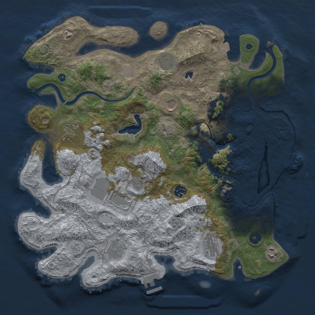 Rust Map: Procedural Map, Size: 4000, Seed: 796779024, 16 Monuments