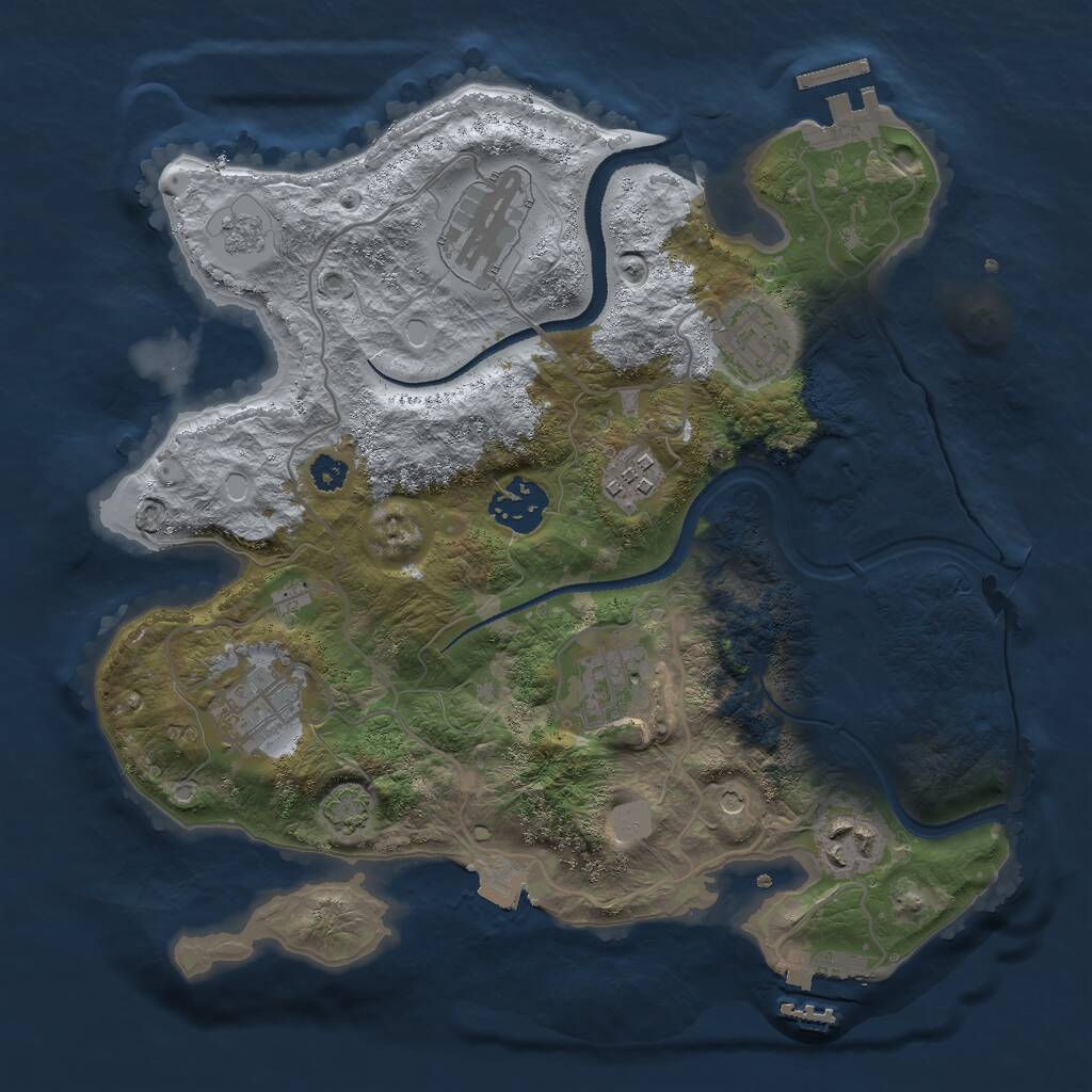 Rust Map: Procedural Map, Size: 3000, Seed: 31804, 13 Monuments