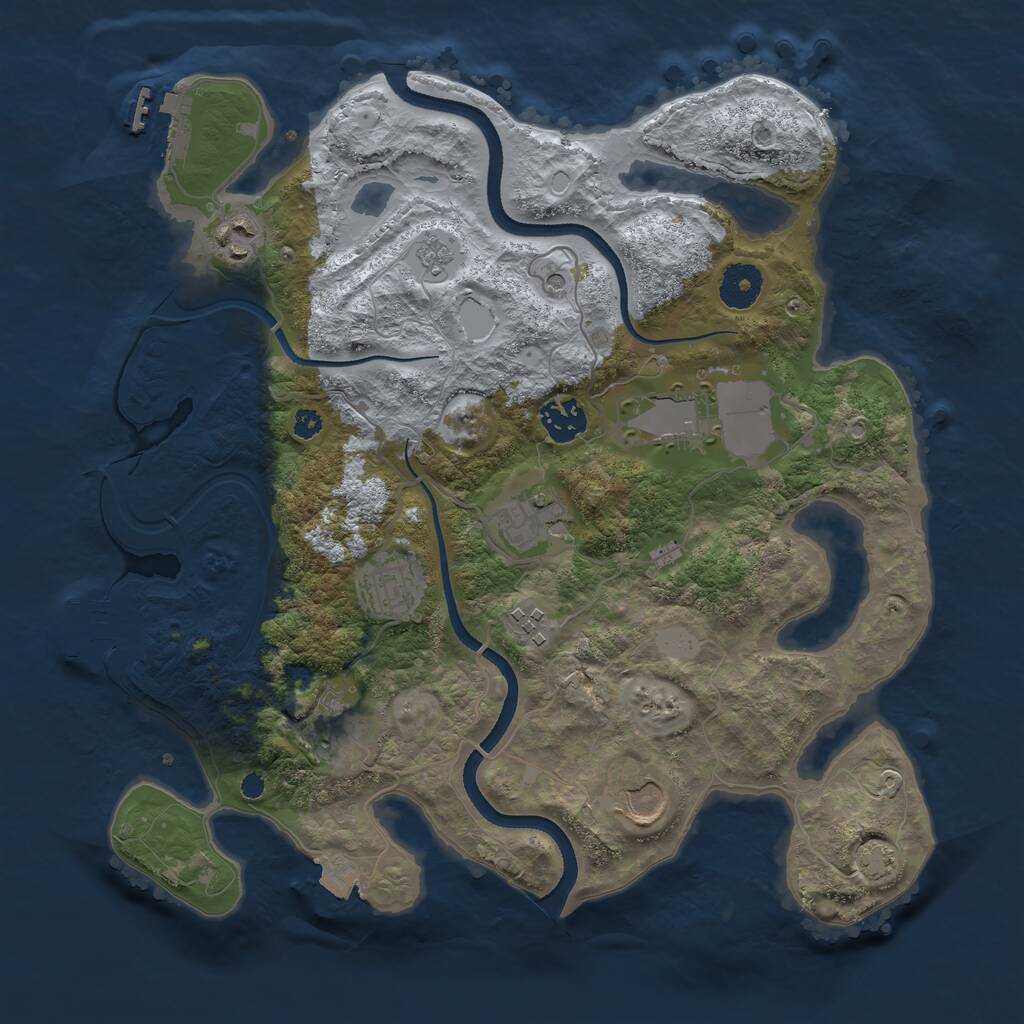 Rust Map: Procedural Map, Size: 3500, Seed: 650913562, 14 Monuments