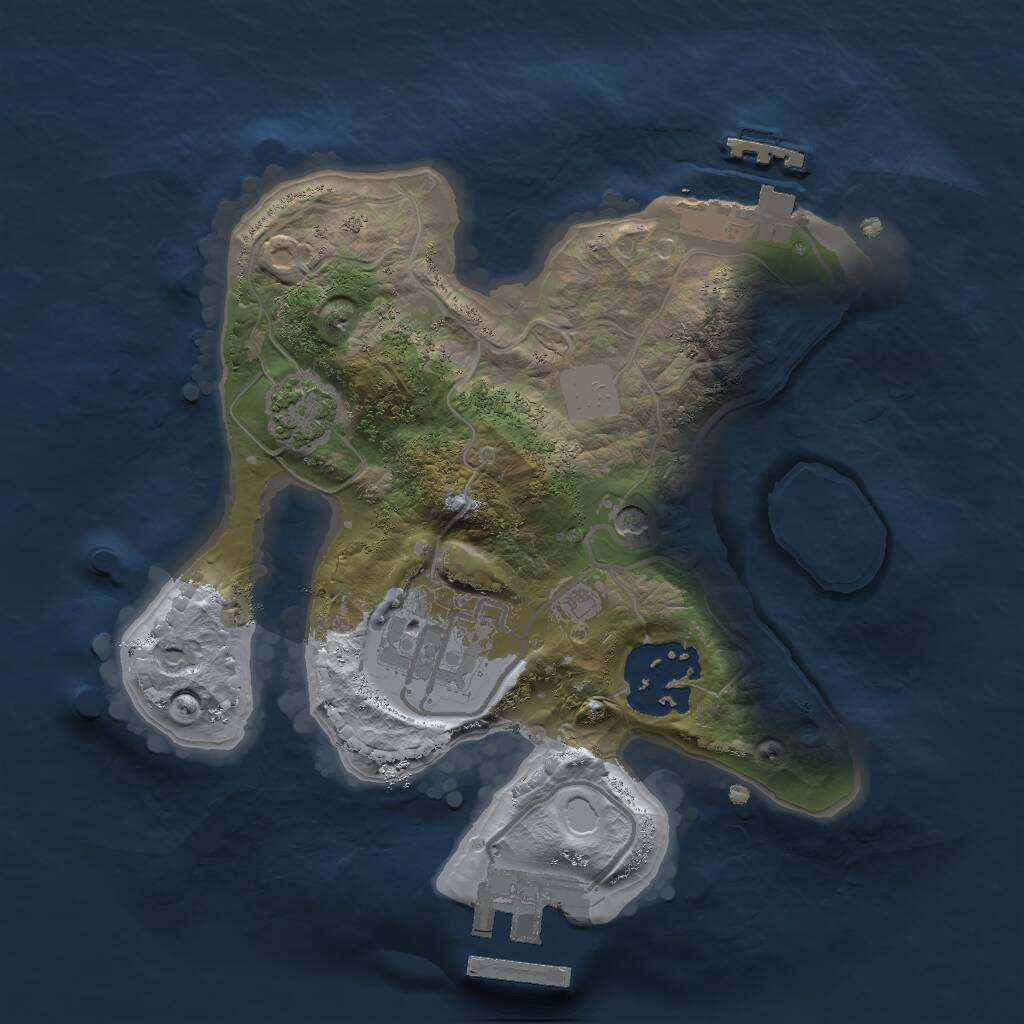 Rust Map: Procedural Map, Size: 2000, Seed: 7041994, 7 Monuments