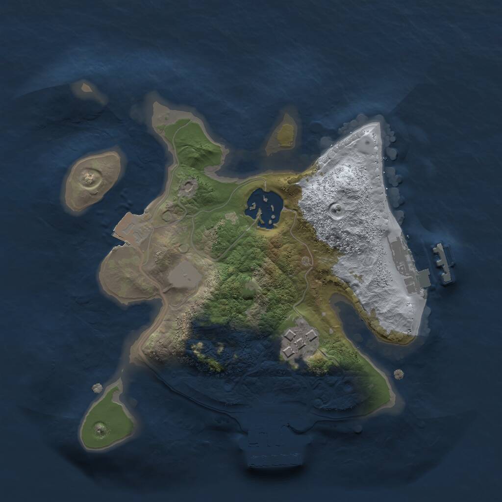 Rust Map: Procedural Map, Size: 2000, Seed: 583108130, 5 Monuments