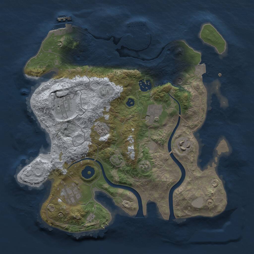 Rust Map: Procedural Map, Size: 3000, Seed: 16031974, 11 Monuments