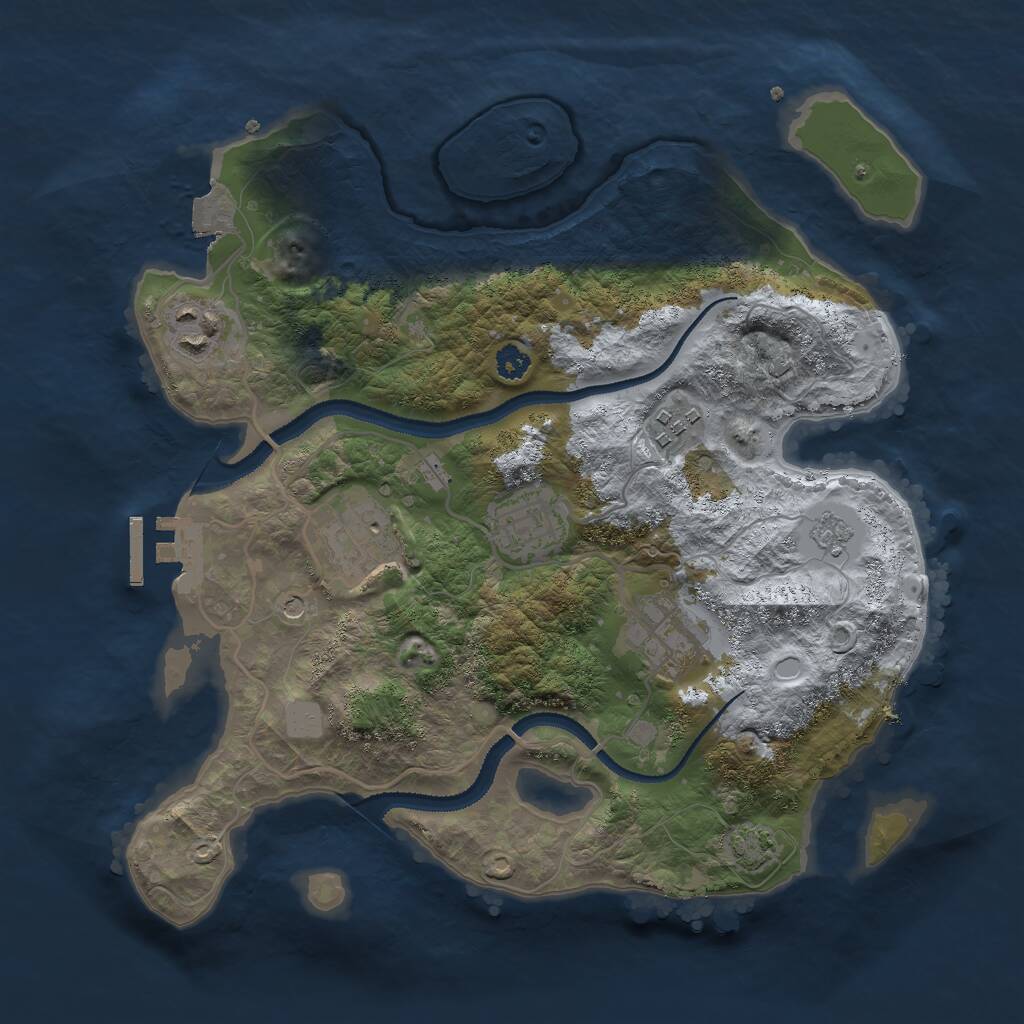 Rust Map: Procedural Map, Size: 3000, Seed: 141829341, 10 Monuments