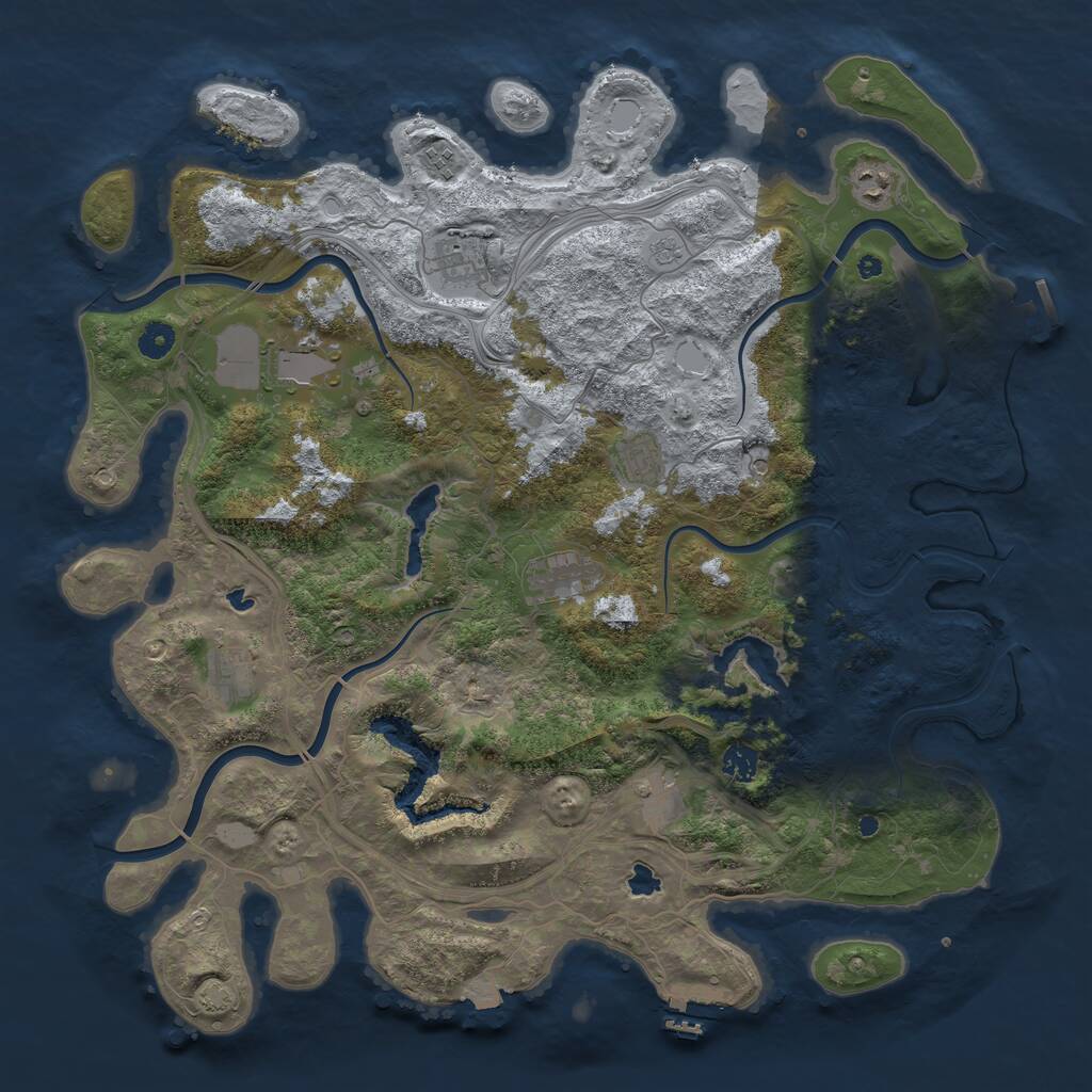 Rust Map: Procedural Map, Size: 4500, Seed: 486047081, 15 Monuments