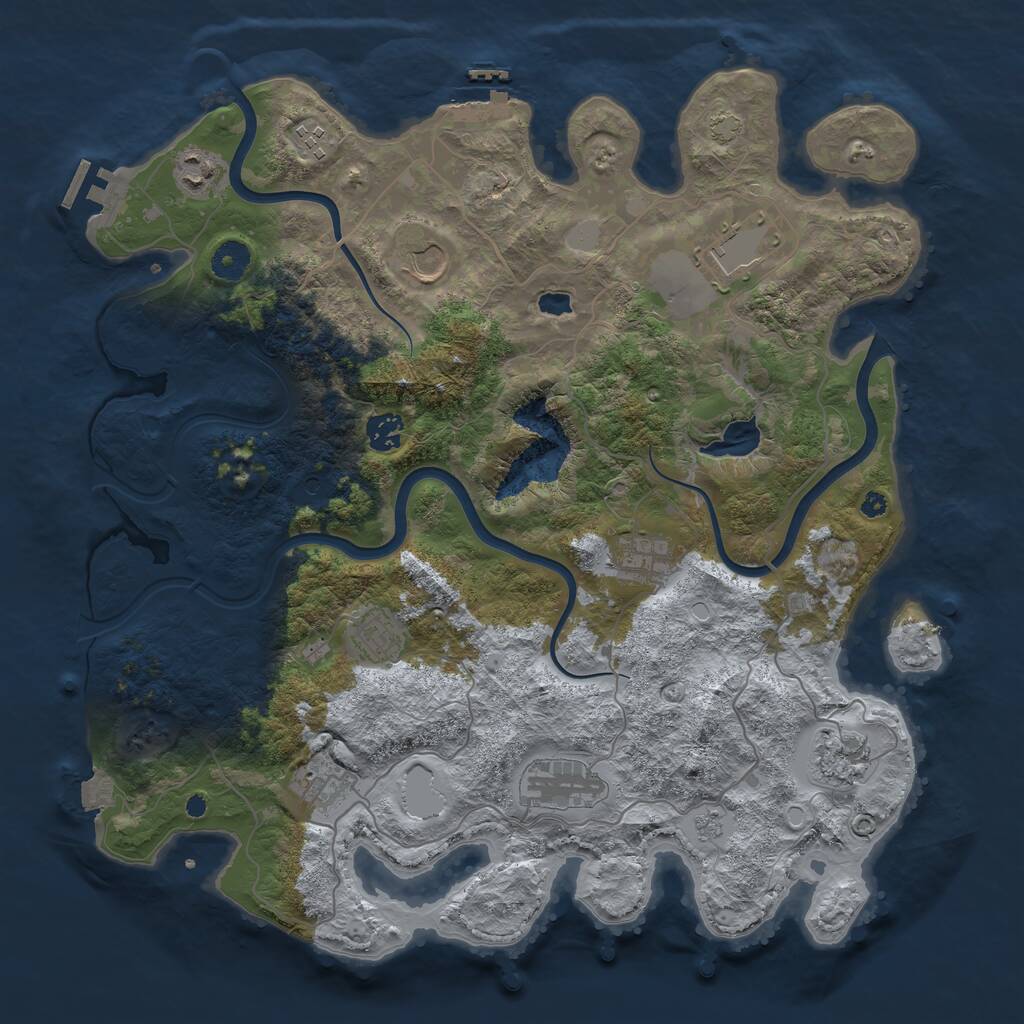 Rust Map: Procedural Map, Size: 4000, Seed: 1397332591, 16 Monuments