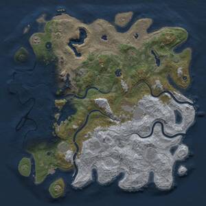 Thumbnail Rust Map: Procedural Map, Size: 4500, Seed: 1846986613, 15 Monuments