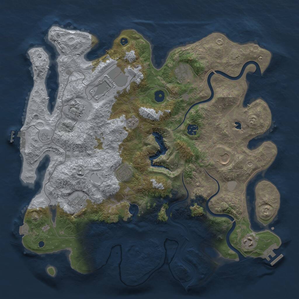 Rust Map: Procedural Map, Size: 4000, Seed: 1029191351, 15 Monuments