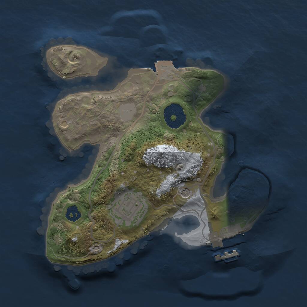 Rust Map: Procedural Map, Size: 2000, Seed: 170342668, 4 Monuments