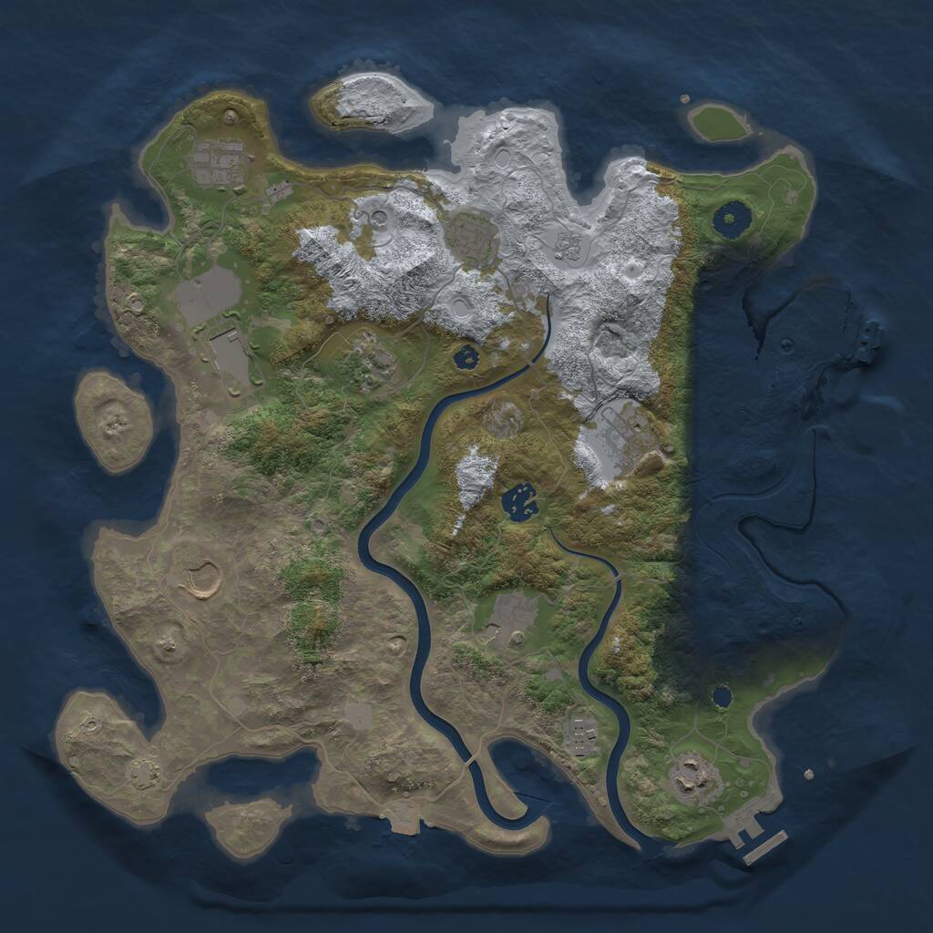 Rust Map: Procedural Map, Size: 3800, Seed: 1488890995, 16 Monuments