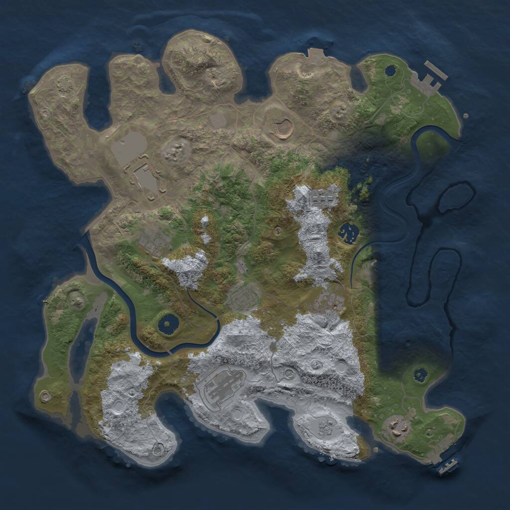 Rust Map: Procedural Map, Size: 3800, Seed: 305685613, 15 Monuments