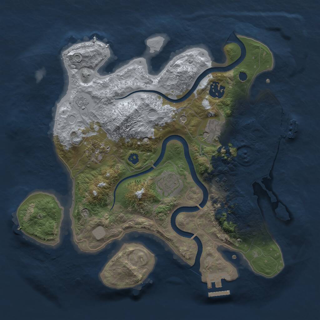 Rust Map: Procedural Map, Size: 3000, Seed: 123666, 10 Monuments